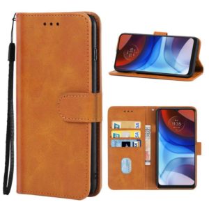 For Motorola Moto E7 Power 2021 Leather Phone Case(Brown) (OEM)