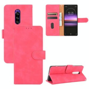 For Sony Xperia 1 Solid Color Skin Feel Magnetic Buckle Horizontal Flip Calf Texture PU Leather Case with Holder & Card Slots & Wallet(Rose Red) (OEM)