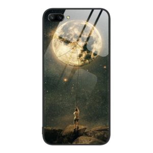 For Honor 10 Colorful Painted Glass Phone Case(Moon) (OEM)