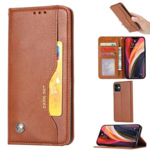 For iPhone 12 mini Knead Skin Texture Horizontal Flip Leather Case with Photo Frame & Holder & Card Slots & Wallet(Brown) (OEM)