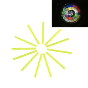 OQSPORT 12 PCS Bicycle Wheel Spoke Reflector Reflective Mount Clip Tube Warning Light Strip(Yellow) (OEM)