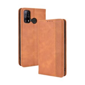 For Oukitel C23 Pro Magnetic Buckle Retro Crazy Horse Texture Horizontal Flip Leather Case with Holder & Card Slots & Photo Frame(Brown) (OEM)