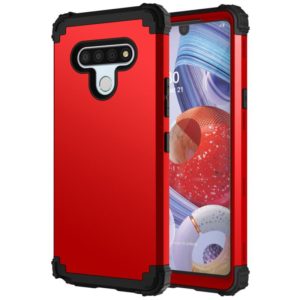For LG Stylo 6 3 in 1 Shockproof PC + Silicone Protective Case(Red + Black) (OEM)