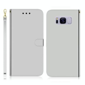 For Galaxy S8 Imitated Mirror Surface Horizontal Flip Leather Case with Holder & Card Slots & Wallet & Lanyard(Silver) (OEM)