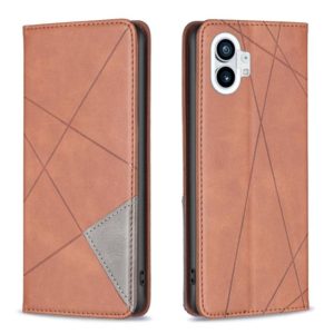 For Nothing Phone 1 Prismatic Invisible Magnetic Leather Phone Case(Brown) (OEM)