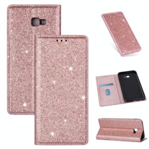 For Samsung Galaxy J4+ Ultrathin Glitter Magnetic Horizontal Flip Leather Case with Holder & Card Slots(Rose Gold) (OEM)