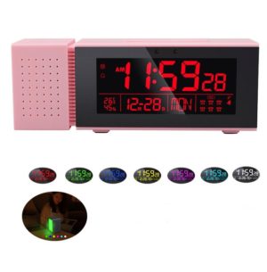 TS-P30 Multifunctional Night Light Alarm Digital Clock with FM Radio & Temperature / Humidity Display & IR Sensor Function(Pink) (OEM)