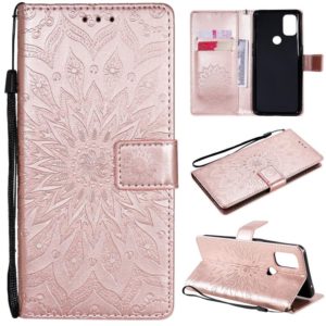 For OnePlus Nord N10 5G Sun Embossing Pattern Horizontal Flip Leather Case with Card Slot & Holder & Wallet & Lanyard(Rose Gold) (OEM)