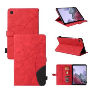 For Samsung Galaxy Tab A7 Lite T225/T220 Dual-color Splicing Horizontal Flip PU Leather Case with Holder & Card Slots(Red) (OEM)