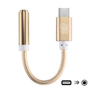 ENKAY Hat-Prince USB-C / Type-C to 3.5mm Nylon Woven Audio Adapter, Length: about 10cm(Gold) (ENKAY) (OEM)