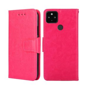 For Google Pixel 5 XL 5G / Pixel 4A 5G Crystal Texture Leather Phone Case(Rose Red) (OEM)