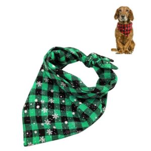 Pet Triangle Towel Christmas Snowflake Dog Saliva Towel, Size:S(Green) (OEM)