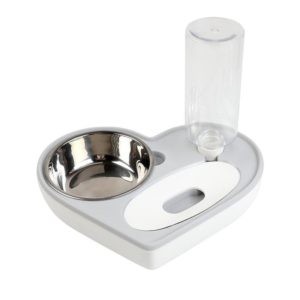 Pet Bowl Love And Moisture-Proof Mouth Dual-Use Bowl Cat Automatic Water Bowl(Grey) (OEM)