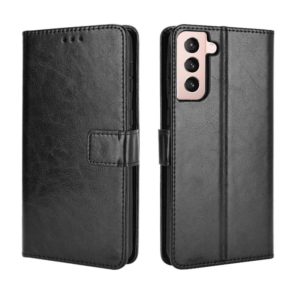 For Samsung Galaxy S21+ 5G Retro Crazy Horse Texture Horizontal Flip Leather Case with Holder & Card Slots & Photo Frame(Black) (OEM)