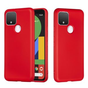 For Google Pixel 5 Pure Color Liquid Silicone Shockproof Full Coverage Case(Red) (OEM)