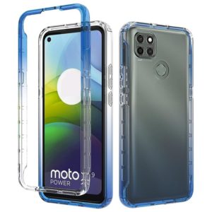 For Motorola Moto G9 Power Shockproof High Transparency Two-color Gradual Change PC+TPU Candy Colors Phone Protective Case(Blue) (OEM)