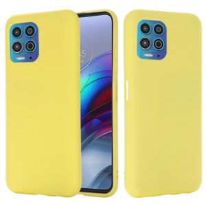 For Motorola Moto G100 / Edge S Solid Color Liquid Silicone Dropproof Full Coverage Protective Case(Yellow) (OEM)