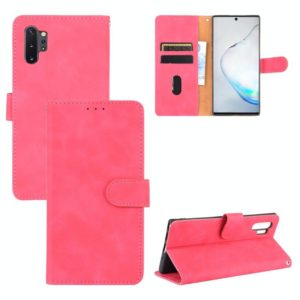 For Samsung Galaxy Note10 Plus Solid Color Skin Feel Magnetic Buckle Horizontal Flip Calf Texture PU Leather Case with Holder & Card Slots & Wallet(Rose Red) (OEM)
