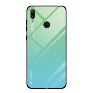 For Huawei Y7 (2019) / / Y7 Prime (2019) Gradient Color Glass Case(Sky Blue) (OEM)