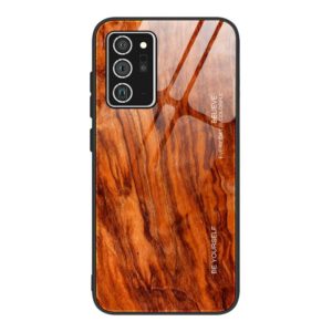 For Samsung Galaxy Note20 Wood Grain Glass Protective Case(M06) (OEM)