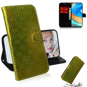 For Xiaomi Redmi Note 9 Pro Solid Color Colorful Magnetic Buckle Horizontal Flip PU Leather Case with Holder & Card Slots & Wallet & Lanyard(Gold) (OEM)