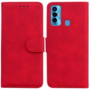 For Tecno Camon 18i Skin Feel Pure Color Flip Leather Phone Case(Red) (OEM)