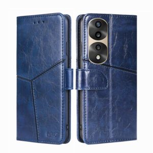 For Honor 70 Pro / 70 Pro+ Geometric Stitching Horizontal Flip Leather Phone Case(Blue) (OEM)
