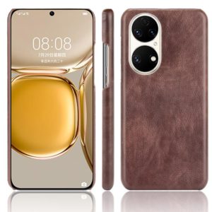 For Huawei P50 Shockproof Litchi Texture PC + PU Case(Brown) (OEM)