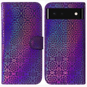 For Google Pixel 6 Colorful Magnetic Buckle Leather Phone Case(Purple) (OEM)