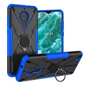 For Nokia C30 Armor Bear Shockproof PC + TPU Phone Protective Case with Ring Holder(Blue) (OEM)