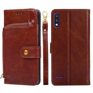 Zipper Bag PU + TPU Horizontal Flip Leather Case with Holder & Card Slot & Wallet & Lanyard For LG K22(Brown) (OEM)
