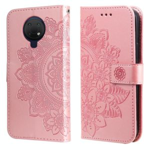 For Nokia G10 / G20 / 6.3 7-petal Flowers Embossing Pattern Horizontal Flip PU Leather Case with Holder & Card Slots & Wallet & Photo Frame(Rose Gold) (OEM)