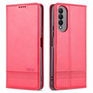 For Honor X20 SE AZNS Magnetic Calf Texture Horizontal Flip Leather Case with Card Slots & Holder & Wallet(Red) (AZNS) (OEM)
