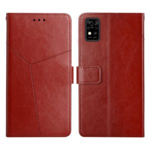 For ZTE Blade A31 Y Stitching Horizontal Flip Leather Phone Case(Brown) (OEM)