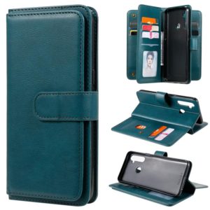 For OPPO Realme 5 Multifunctional Magnetic Copper Buckle Horizontal Flip Solid Color Leather Case with 10 Card Slots & Wallet & Holder & Photo Frame(Dark Green) (OEM)