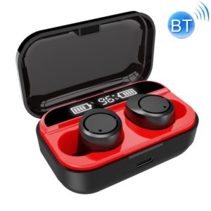 X5 TWS Bluetooth V5.0 Wireless Stereo Headset with Charging Case and Digital Display, Support Intelligent Pairing(Black Red) (OEM)