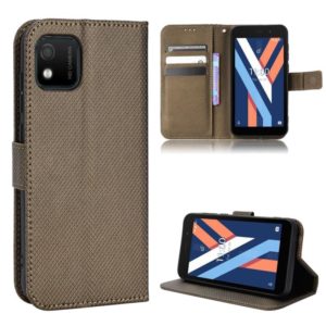 For Wiko Y52 Diamond Texture Leather Phone Case(Brown) (OEM)