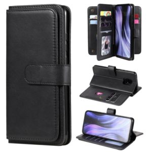 For Xiaomi Redmi 10X 5G / Redmi 10X Pro 5G Multifunctional Magnetic Copper Buckle Horizontal Flip Solid Color Leather Case with 10 Card Slots & Wallet & Holder & Photo Frame(Black) (OEM)