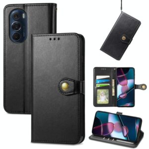 For Motorola Edge X30 Solid Color Leather Buckle Phone Case(Black) (OEM)