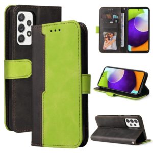 For Samsung Galaxy A72 5G / 4G Business Stitching-Color Horizontal Flip PU Leather Case with Holder & Card Slots & Photo Frame(Green) (OEM)