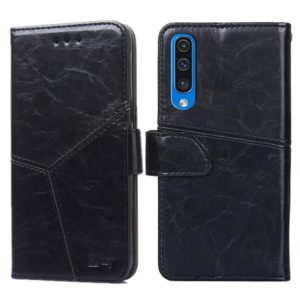 For Samsung Galaxy A50 Geometric Stitching Horizontal Flip TPU + PU Leather Case with Holder & Card Slots & Wallet(Black) (OEM)