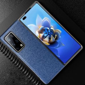 For Huawei Mate X2 Litchi Texture Cowhide Leather + TPU Shockproof Back Cover Case(Blue) (OEM)
