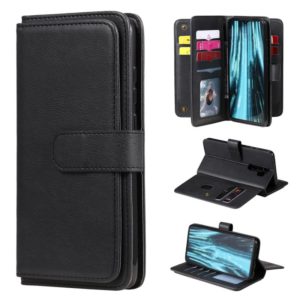 For Xiaomi Redmi Note 8 Pro Multifunctional Magnetic Copper Buckle Horizontal Flip Solid Color Leather Case with 10 Card Slots & Wallet & Holder & Photo Frame(Black) (OEM)