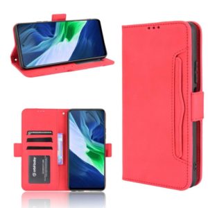 For Infinix Note 10 Skin Feel Calf Pattern Horizontal Flip Leather Case with Holder & Card Slots & Photo Frame(Red) (OEM)