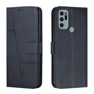 For Motorola Moto G60S Stitching Calf Texture Buckle Leather Phone Case(Blue) (OEM)