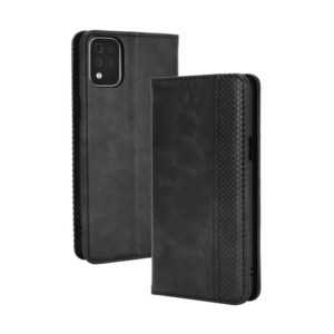 For LG K42 Magnetic Buckle Retro Crazy Horse Texture Horizontal Flip Leather Case , with Holder & Card Slots & Photo Frame(Black) (OEM)