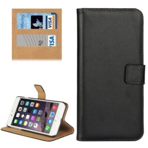For iPhone 8 Plus & 7 Plus Genuine Split Horizontal Flip Leather Case with Holder & Card Slots & Wallet(Black) (OEM)