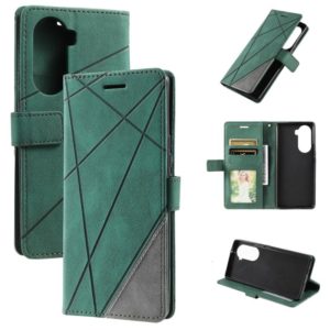 For Honor 60 Skin Feel Splicing Leather Phone Case(Green) (OEM)