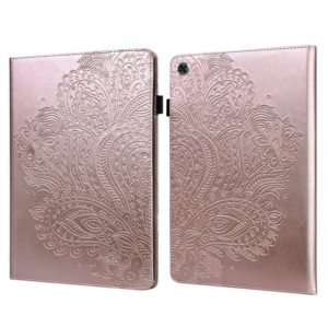 For Samsung Galaxy Tab A8 10.5 2021 Peacock Embossed Pattern Leather Tablet Case(Gold) (OEM)