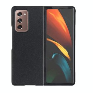 For Samsung Galaxy Z Fold2 5G Cross Texture PU Shockproof Protective Case(Black) (OEM)